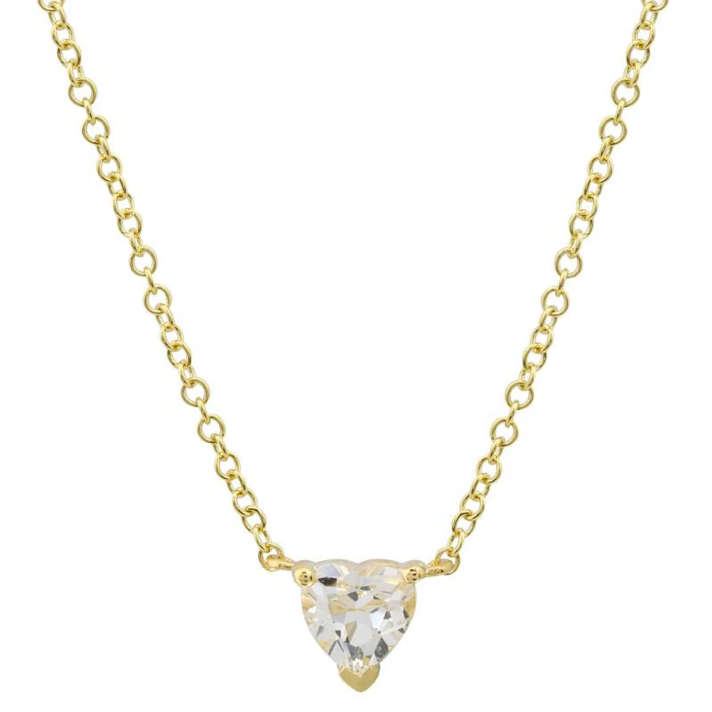 Heart White Topaz Necklace