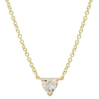 Heart White Topaz Necklace
