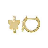 Butterfly Diamond Huggie Earring
