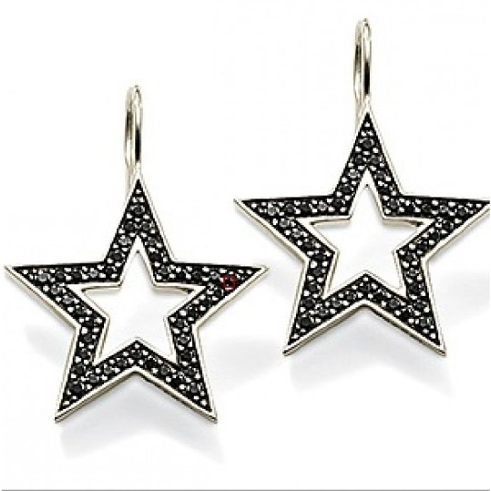 Black Star Earrings