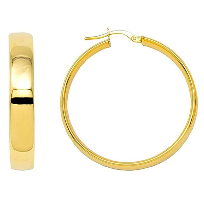 Flat Oval Tube 5MM Hoop Earrings