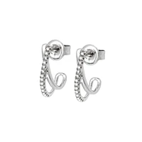 Gold Crossover Diamond Earrings