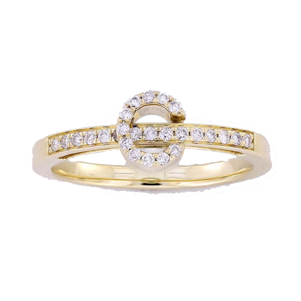 Sliding Initial Ring White 18K