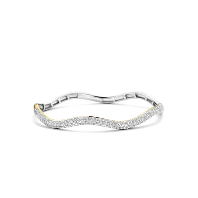 Wave Pave Bangle Bracelet