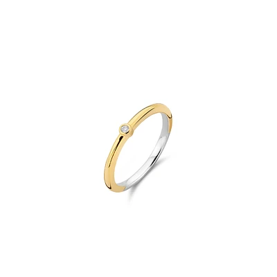 Bezel Zirconia Golden Ring