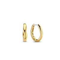Wave Golden Huggie Earrings