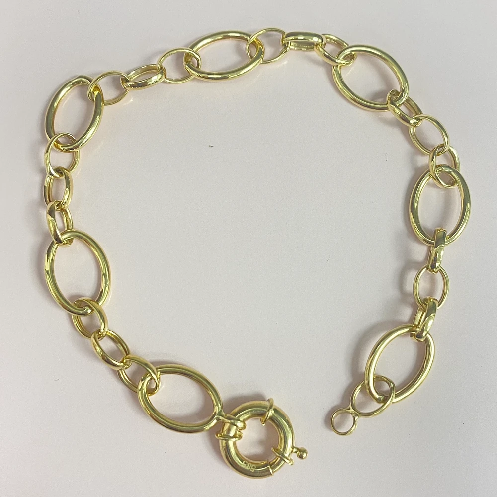 Big and Small Oval Links Bracelet 8''