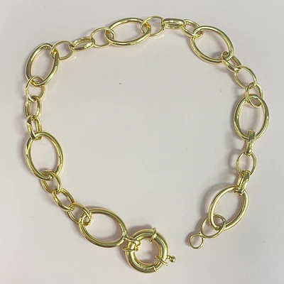 Big and Small Oval Links Bracelet 8''