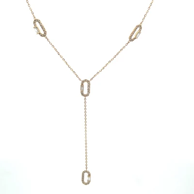 Oval Diamonds Lariat Necklace