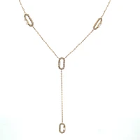 Oval Diamonds Lariat Necklace