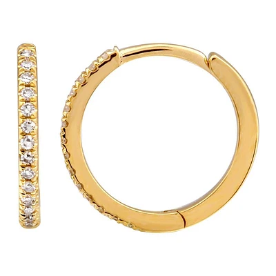 Basic Huggie 12MM Diamond Earrings