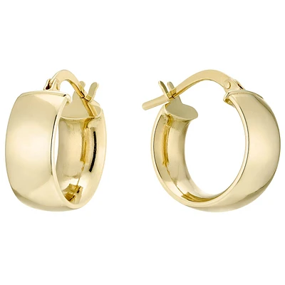 Flat Oval Tube 10MM Hoop Earrings