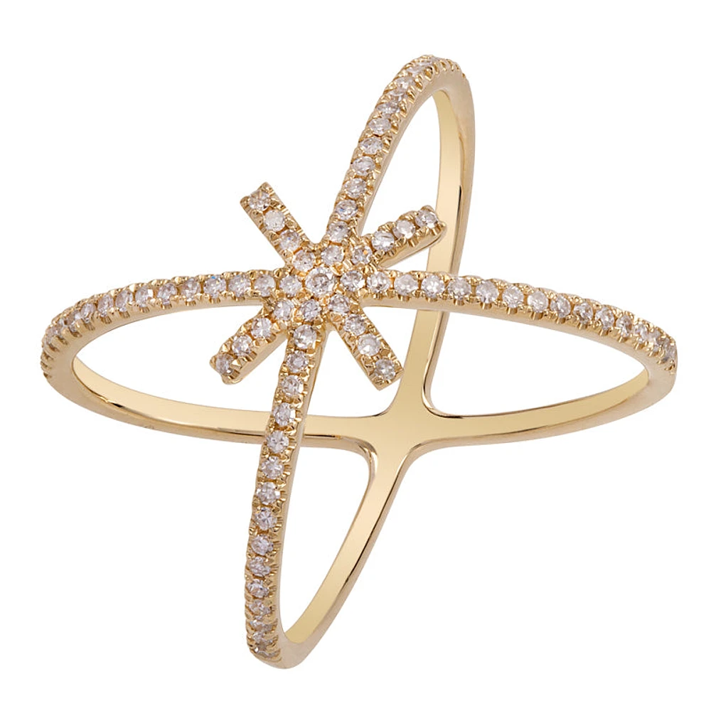 Super Star Crossing 14K Ring