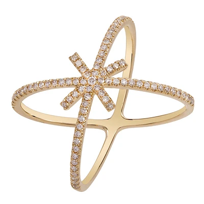 Super Star Crossing 14K Ring