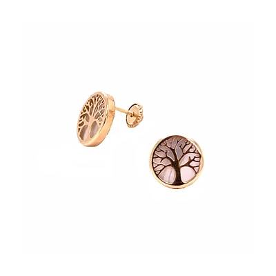 Mother Pearl Tree of Life Earrings Small