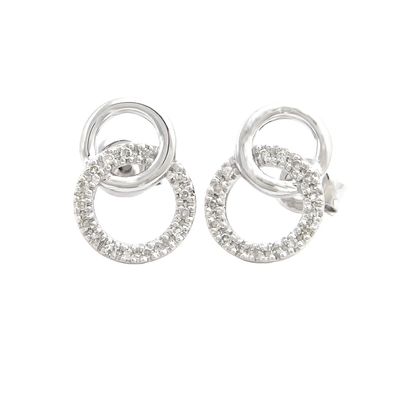 Double Circle Diamond Stud Earrings