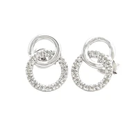 Double Circle Diamond Stud Earrings
