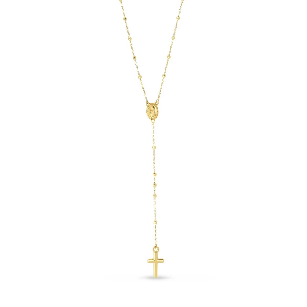 14K Gold Rosary Necklace 26''