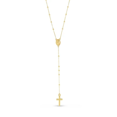 14K Gold Rosary Necklace 26''