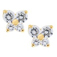 Bluttefly Zirconia Stud Earrings 14K