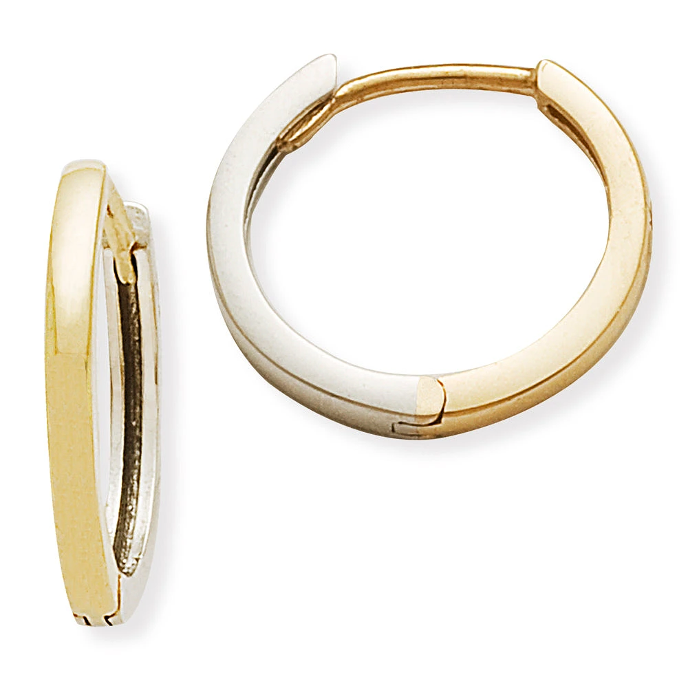 Two Tone Reversible 12MM Huggie Earrings