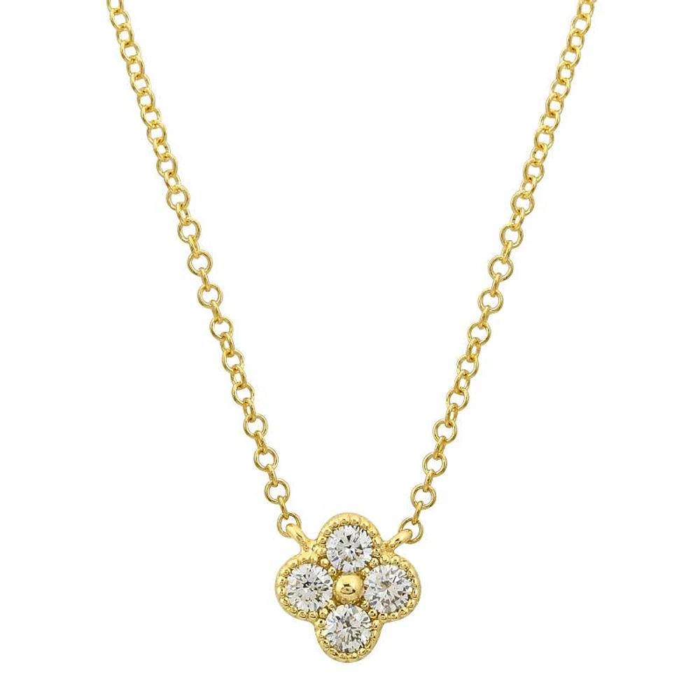 Clover Diamond Gold Necklace
