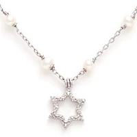 Star of David Pearl Necklace