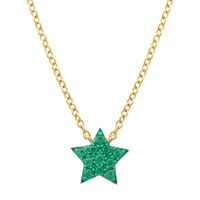 Green Tsavolite Star Necklace 14K