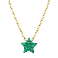 Green Tsavolite Star Necklace 14K