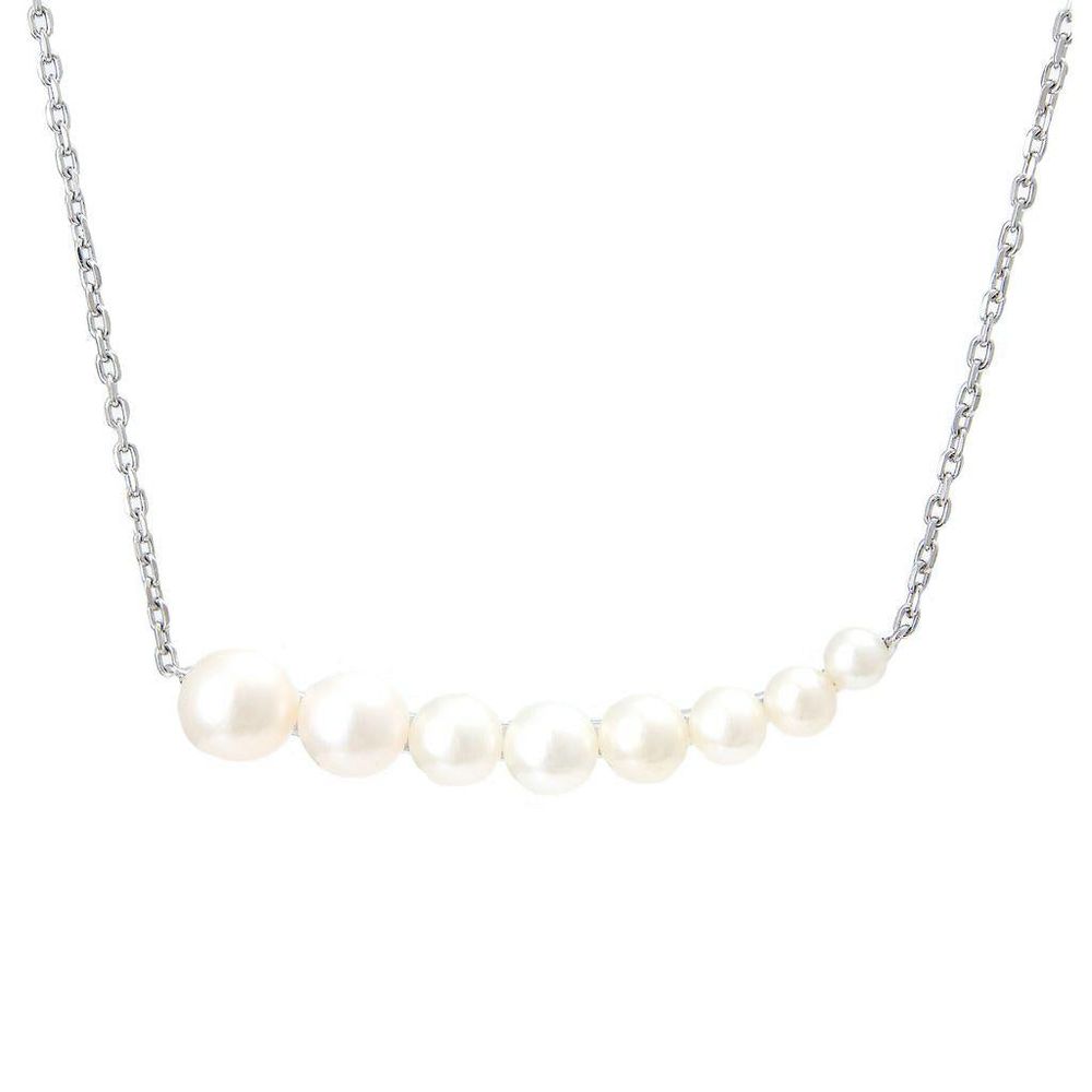 Pearl Bar Silver Necklace