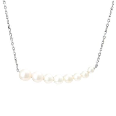 Pearl Bar Silver Necklace