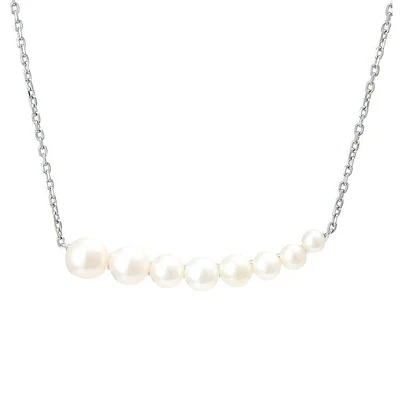 Pearl Bar Silver Necklace