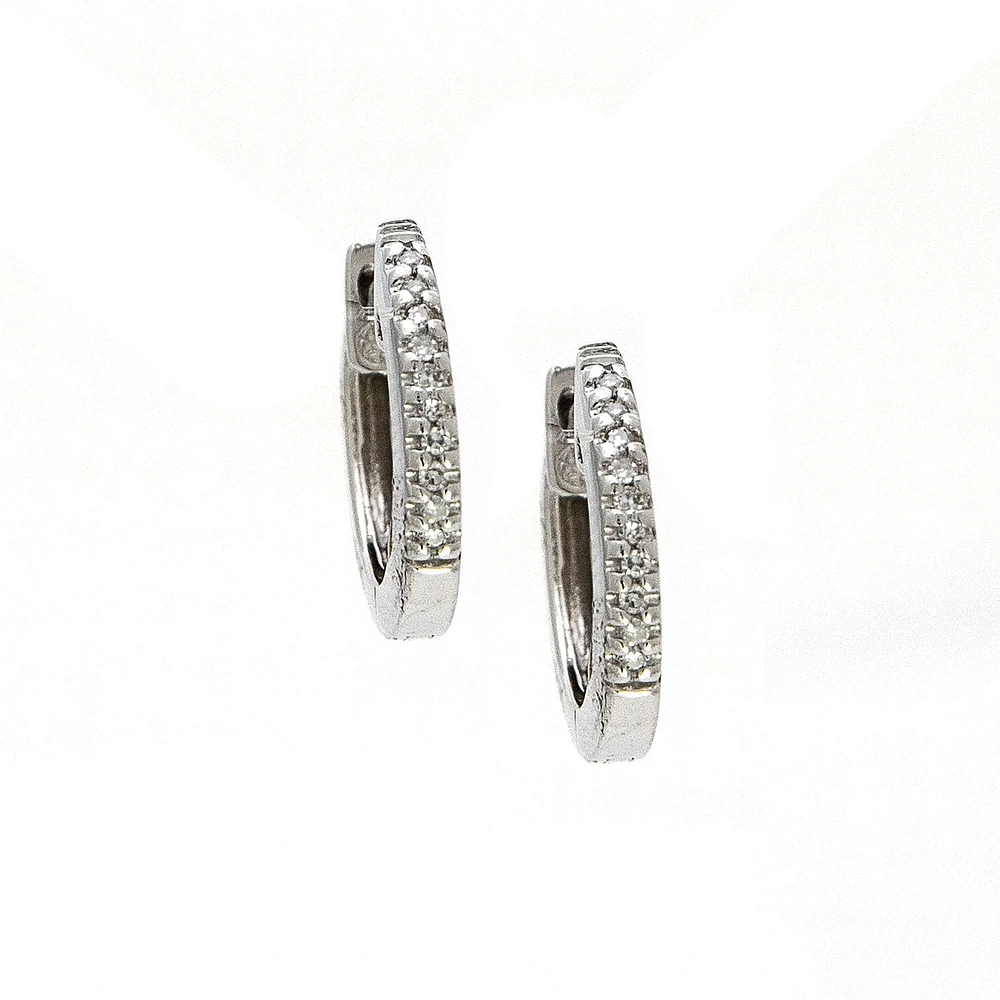 Diamond Huggie 12MM Earrings