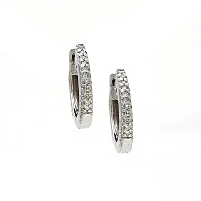 Diamond Huggie 12MM Earrings