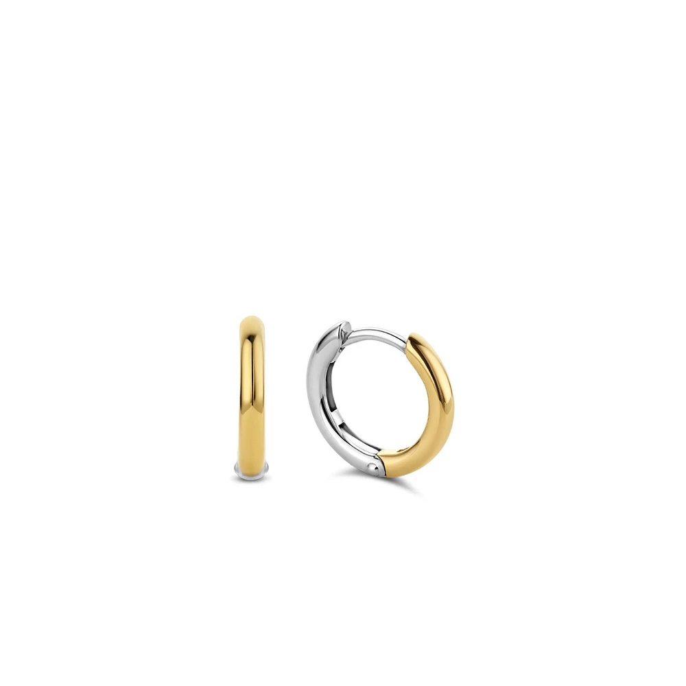 Basic 14MM Golden/Silver Huggie Earrings