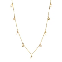 Dancing Pearls and Diamonds Necklace