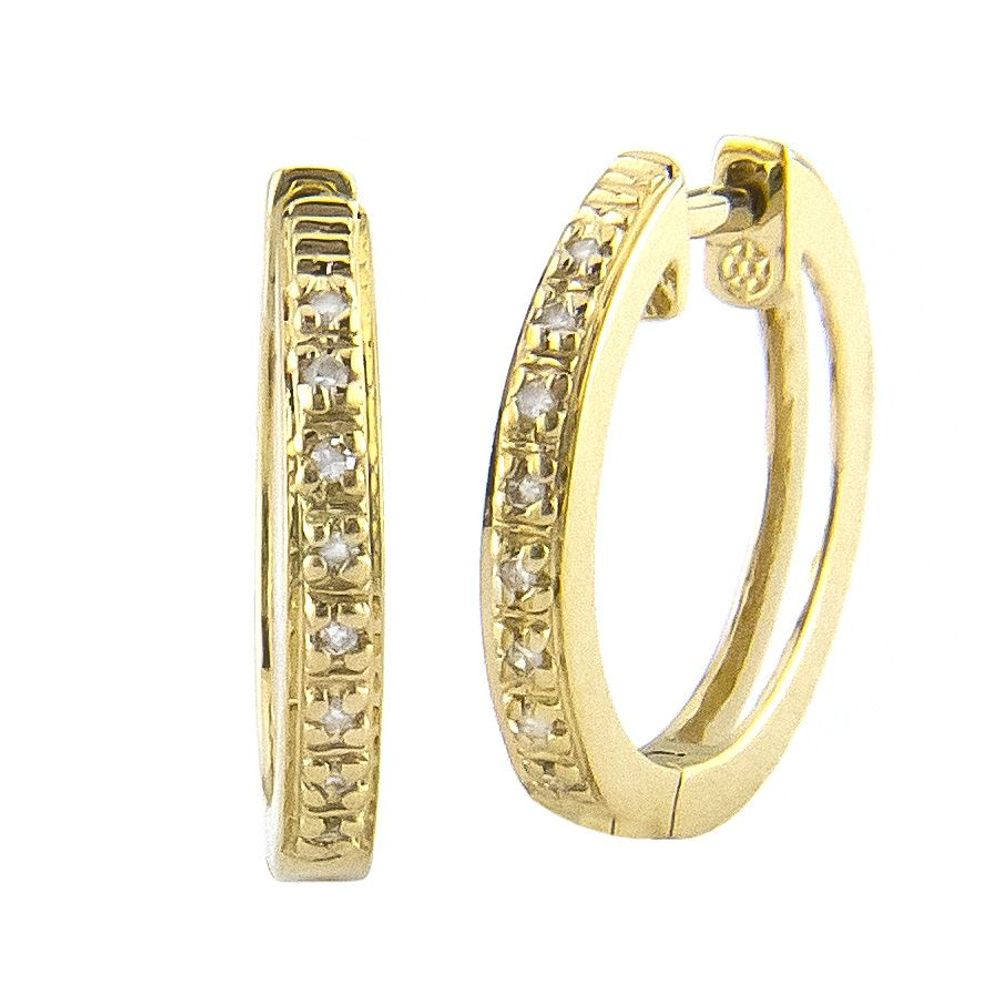 Diamond 14K Huggie Earrings