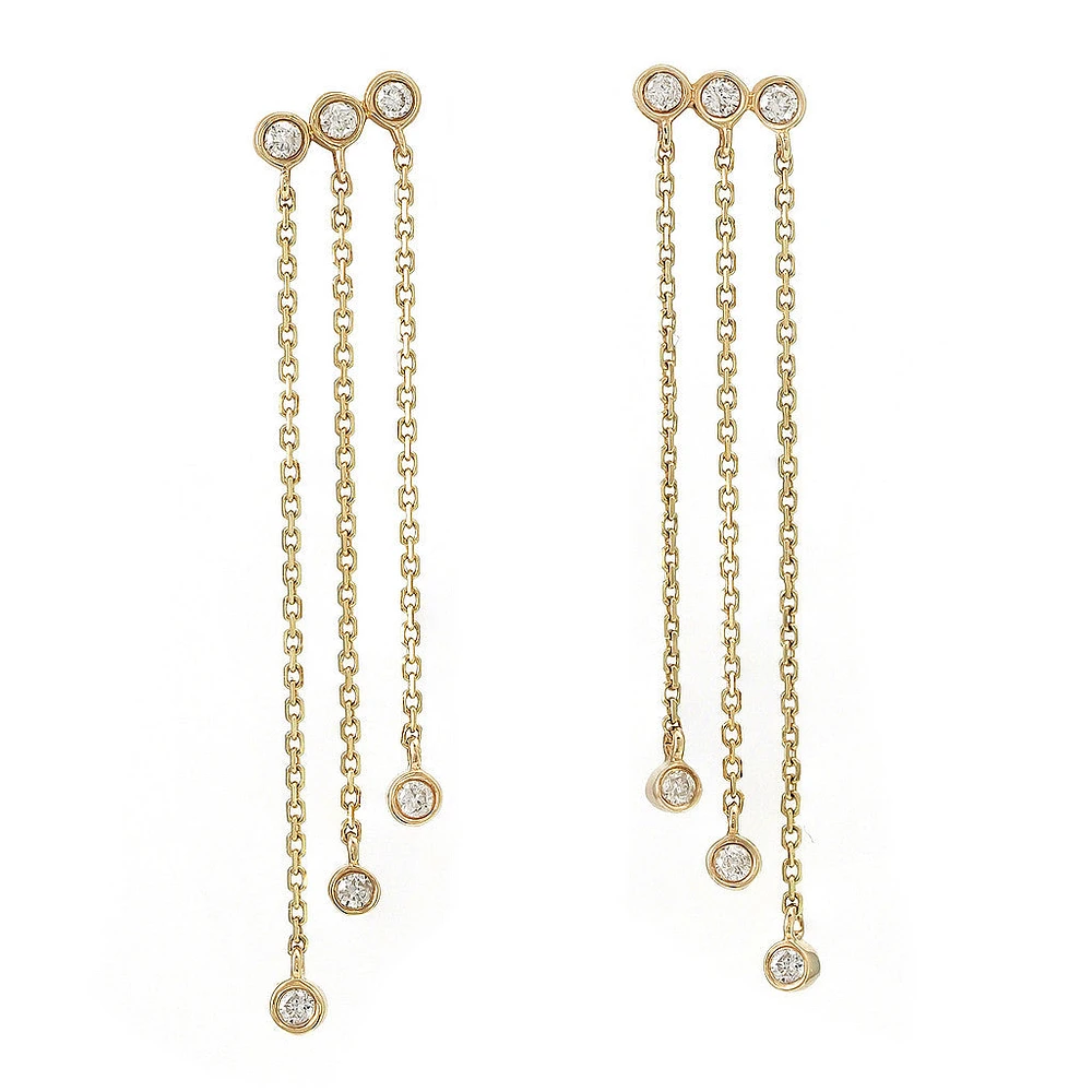 Cascading Three Layer Diamonds Earrings