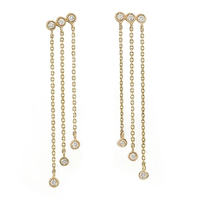 Cascading Three Layer Diamonds Earrings