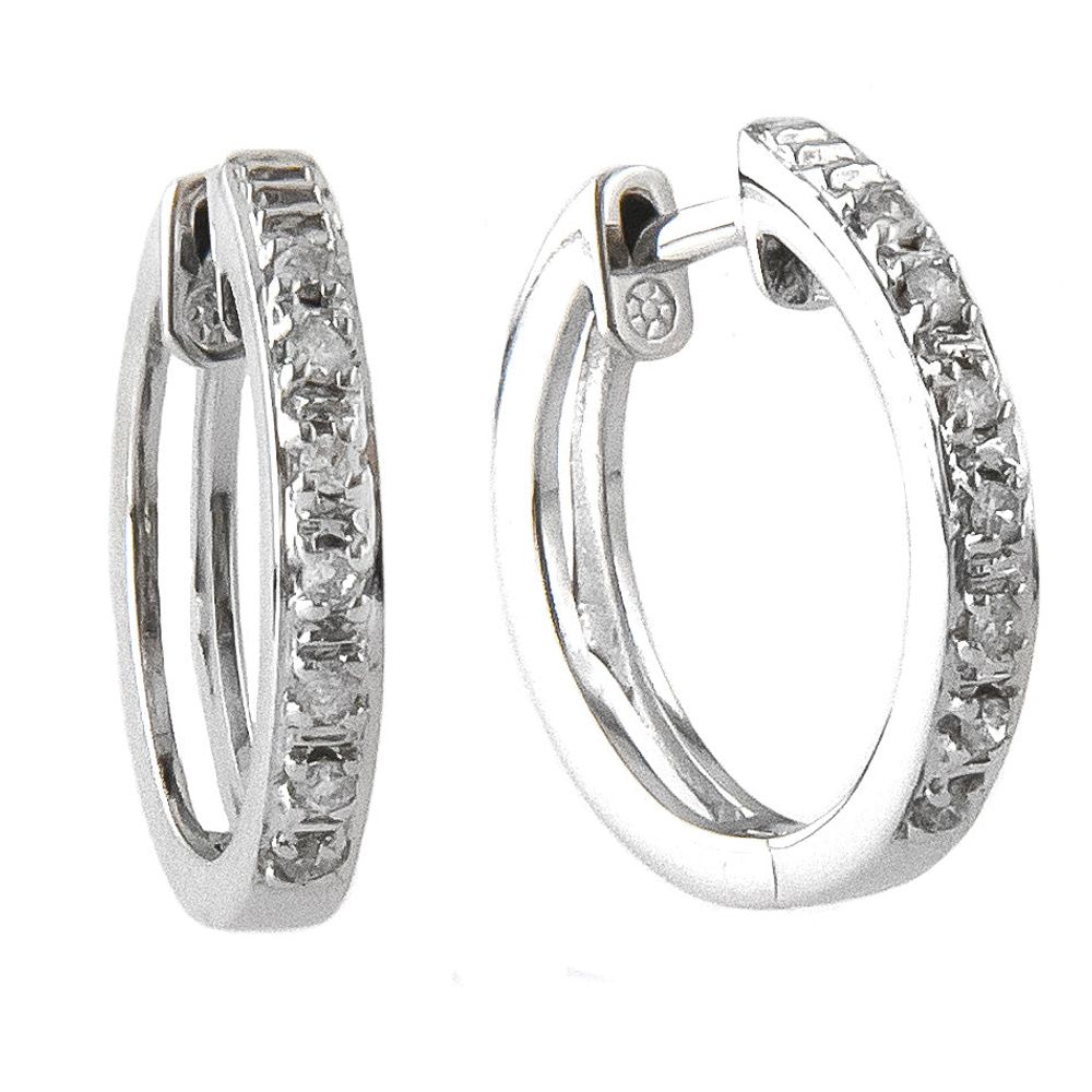 Diamond 14K Huggie Earrings