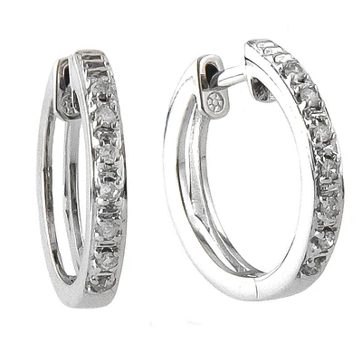 Diamond 14K Huggie Earrings
