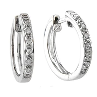 Diamond 14K Huggie Earrings