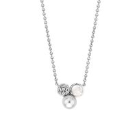 White Pearl Trio Necklace