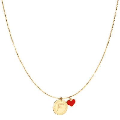 Heart & Initial Golden Necklace