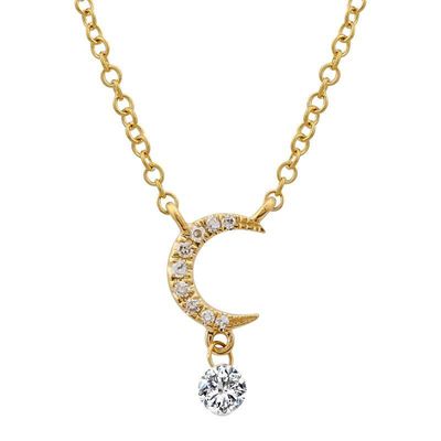 Moon Dangle Diamond Necklace