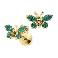 Birthstone Butterfly Kids Stud Earrings
