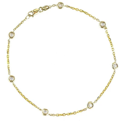 7 Diamonds by the Yard Bracelet 14K