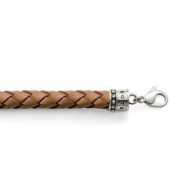 Brown Braided Leather Bracelet Small