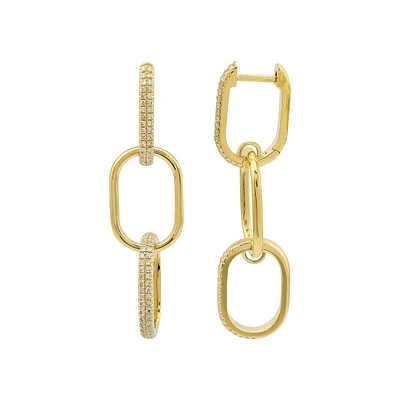Three Link Diamond Earrings
