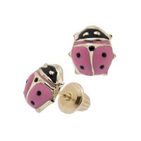 Pink Ladybug Earrings